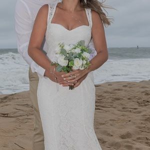 Lulus White Rosetta Bridal Dress size XS